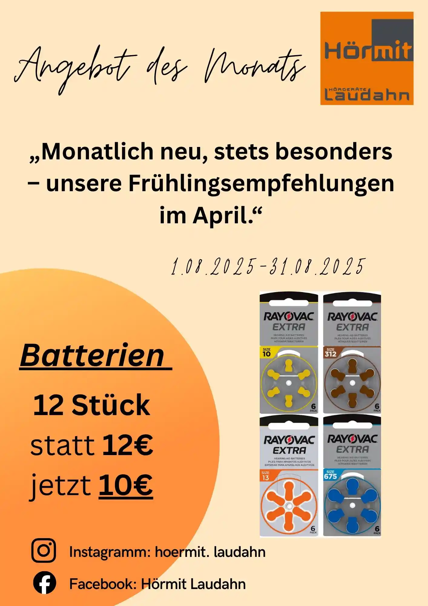 Angebot des Monats August